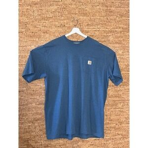 Carhartt Shirt Mens XXL Short Sleeve Original Fit Crew Neck Knit Pullover Blue *